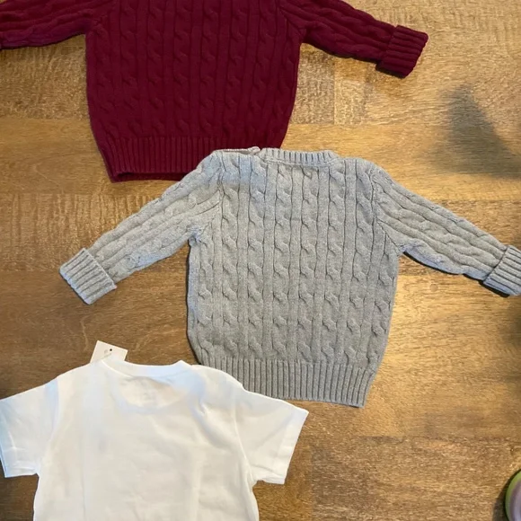 Baby Ralph Lauren Cable Knit Sweater T-Shirt Bundle 9 Months - Picture 2 of 6